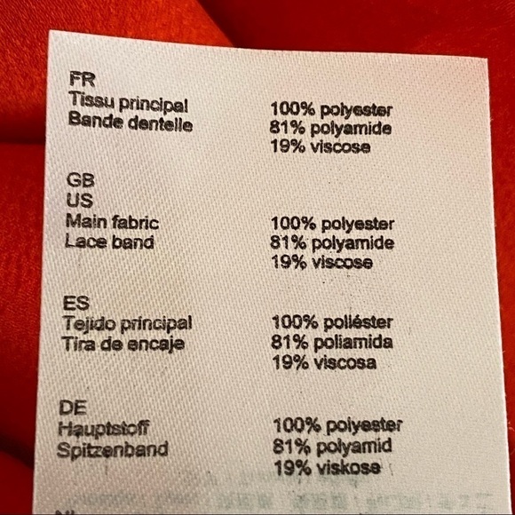 Maje Lace Trim Camisole Tank Top Red Orange White Spaghetti Strap - Picture 8 of 9